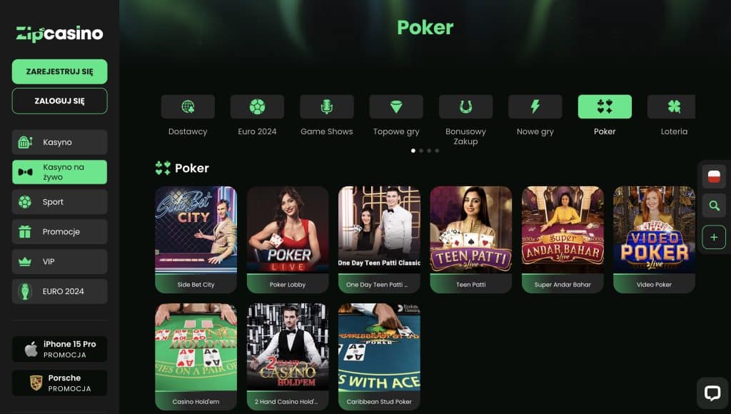 Zip Casino Poker Online