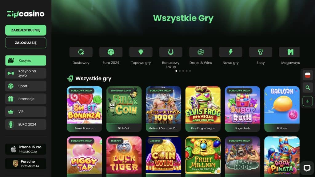 Zip Casino gry kasynowe Polska