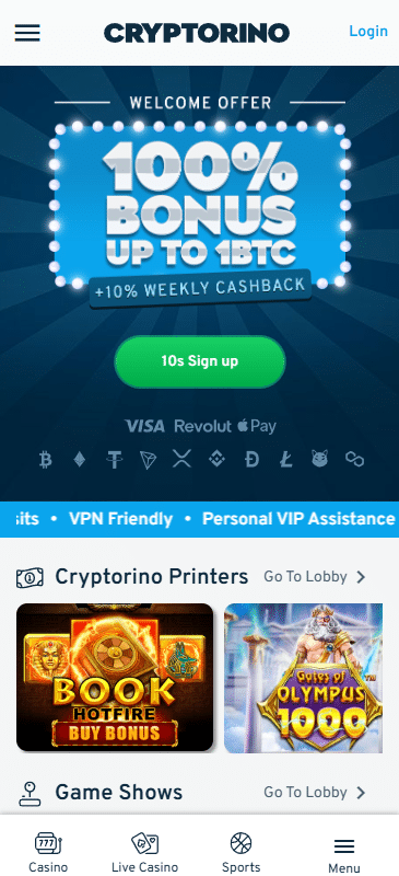 cryptorino kasyno Bitcoin