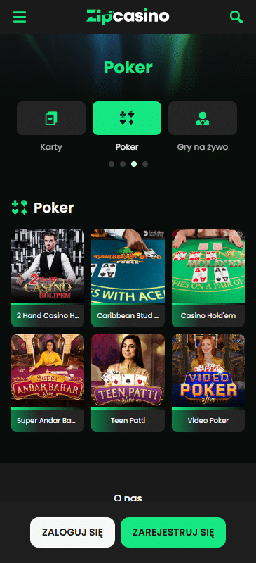 Zip Casino Poker Online